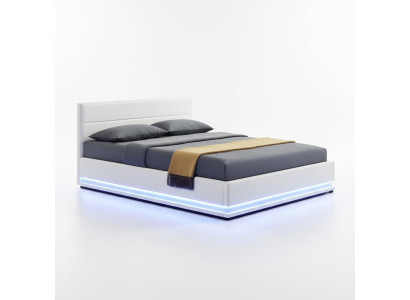 Bett LED-Licht Doppelbett 180 x 200 Möbel Einrichtung Schlafzimmer Design  Neu