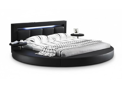 Bett Schlafzimmer Schwarz Designer Luxus LED-Licht Komplett Doppelbett Hotel Neu
