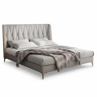 Bett Grau Schwarz Designer Jugendliche Luxus  Komplett Doppelbett Hotel Neu