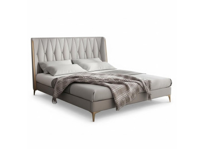 Bett Grau Schwarz Designer Jugendliche Luxus  Komplett Doppelbett Hotel Neu