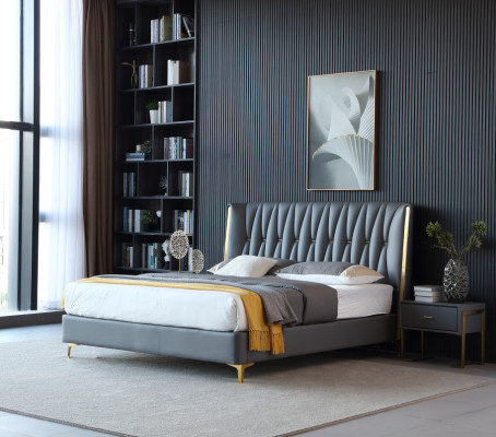 Bett Schwarz Designer Jugendliche Luxus  Komplett Doppelbett Schlafzimmer Neu