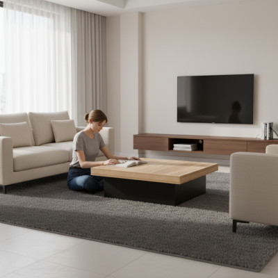 Couchtisch Arbeitszimmer Luxus Modern Chef Exclusive Büro CEO Helles Holz