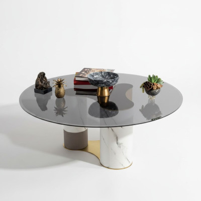 Couchtisch Ästhetik Schönheit Glas Wohnzimmer Modern Design HellesHolz Einfarbig