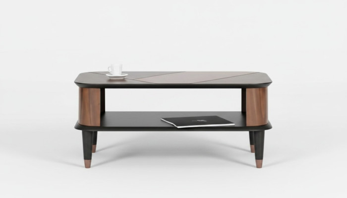 Couchtisch Braun  Modern Rechteckig Einlegeboden Modern Büroeinrichtung Neu