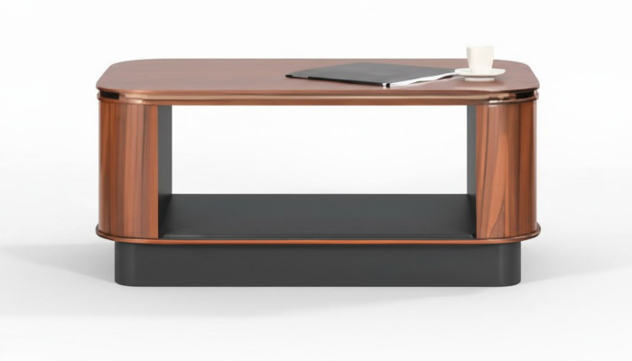 Couchtisch Braun Luxus Modern Rechteckig Einlegeboden Büroeinrichtung Neu