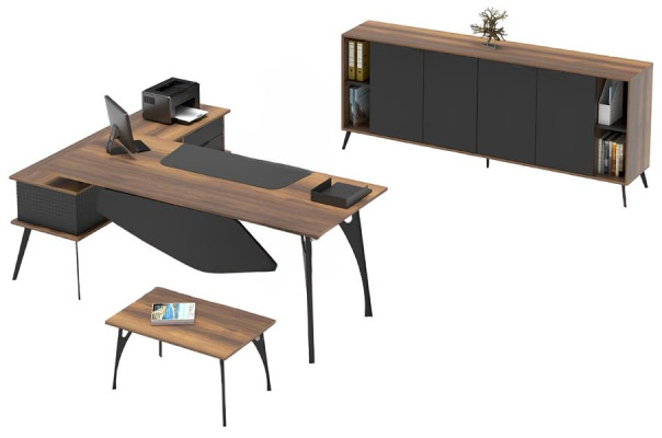 Arbeitszimmer Couchtisch Braun Beistelltisch Holztisch Tischchen Holz