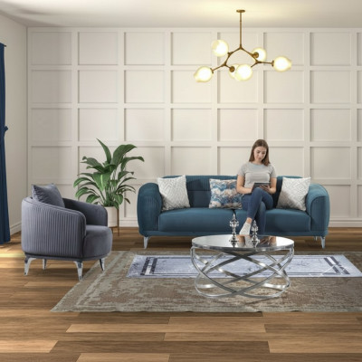 Sitzgarnitur Sofa-Set Wohnzimmergarnitur Polstergarnitur Couch Wohnlandschaft