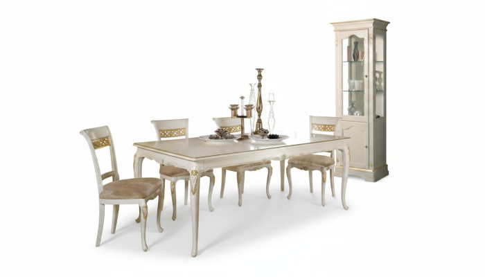 Esszimmer Garnitur Set5tlg Esstisch 4x Stühle Modern italienische Möbel Lux Neu
