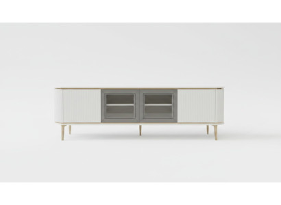 Lowboard Luxus Weiß tv Ständer Wohnzimmer Modern Design Neu Holz Möbel Glas