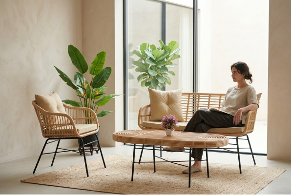 GartenMöbel Set 3tlg Möbel Sitzmöbel Sofagarnitur Terrasse Tisch Sofa Couchtisch