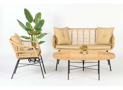 GartenMöbel Set 3tlg Möbel Sitzmöbel Sofagarnitur Terrasse Tisch Sofa Couchtisch