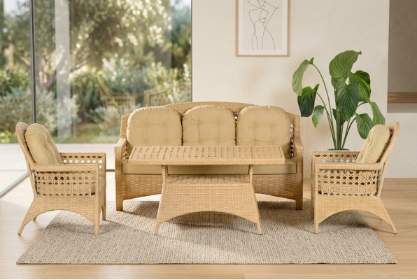GartenMöbel Set4tlg Sofagarnitur Terrasse Sofa Couchtisch Benutzerfreundlichkeit