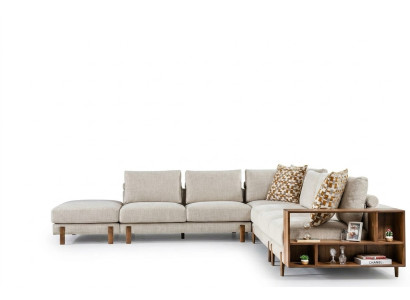 Bequem Beige Ecksofa L-Form Modern Textil Sofa Wohnzimmermöbel Eckgarnitur