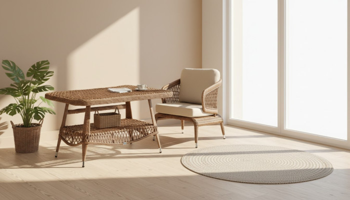 Gartenmöbel  Sessel Braun Couchtisch luxuriöse Design Moderne 2tlg Möbel