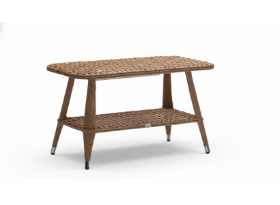 Couchtisch Braun Luxus Moderner Design Kaffeetisch Hochwertig Rattan Beistell