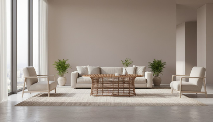 Couchtisch Braun Luxus Moderner Design Kaffeetisch Hochwertig Rattan Beistell