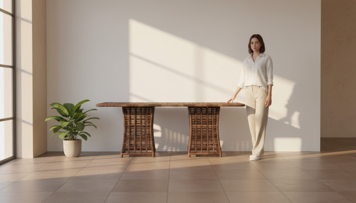 Couchtisch Braun Luxus Moderner Tisch Design Kaffeetisch Hochwertig Rattan