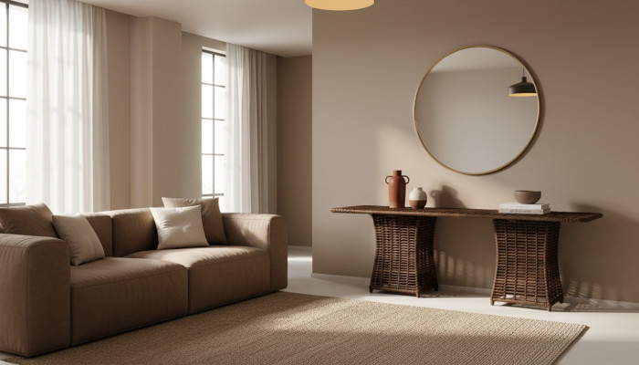 Couchtisch Braun Luxus Moderner Tisch Design Kaffeetisch Hochwertig Rattan