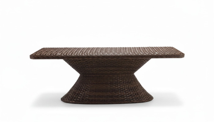 Couchtisch Braun Moderner Design Luxus Kaffeetisch Hochwertig Rattan Beistell