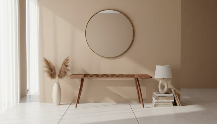Couchtisch Hochwertig Braun Moderner Design Luxus Kaffeetisch Rattan Beistell