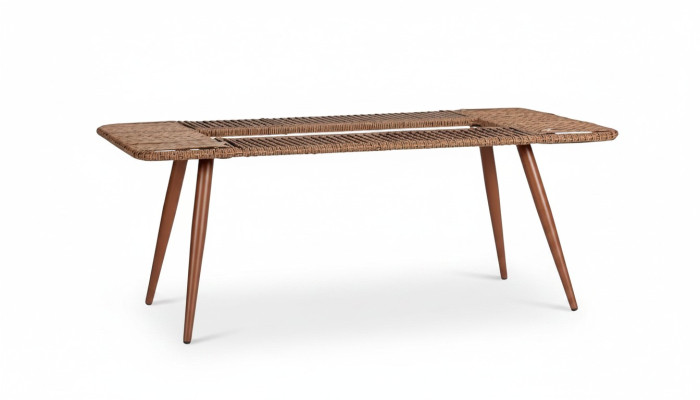 Couchtisch Hochwertig Braun Moderner Design Luxus Kaffeetisch Rattan Beistell