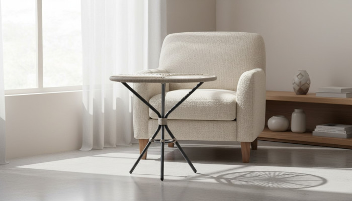 Couchtisch Hochwertig Grau Moderner Kaffeetisch Rattan Rund Design Luxus
