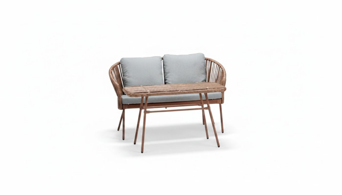 Couchtisch Braun Luxus Moderner Design stilvoll Kaffeetisch Hochwertig Rattan