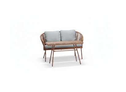 Couchtisch Braun Luxus Moderner Design stilvoll Kaffeetisch Hochwertig Rattan