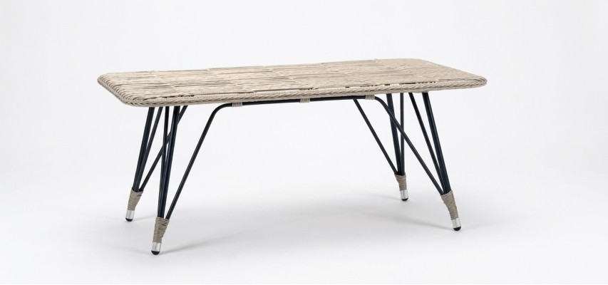 Couchtisch Grau Luxus Moderner Design stilvoll Kaffeetisch Hochwertig Rattan
