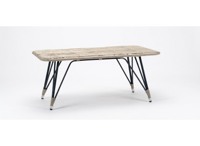 Couchtisch Grau Luxus Moderner Design stilvoll Kaffeetisch Hochwertig Rattan