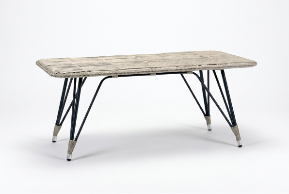 Couchtisch Grau Luxus Moderner Design stilvoll Rattan Kaffeetisch Hochwertig