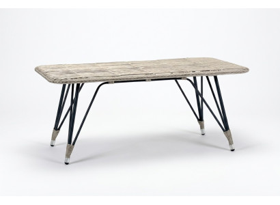 Couchtisch Grau Luxus Moderner Design stilvoll Rattan Kaffeetisch Hochwertig