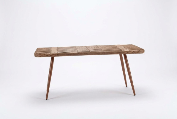 Couchtisch Braun Luxus Rattan Moderner Design stilvoll Kaffeetisch Hochwertig