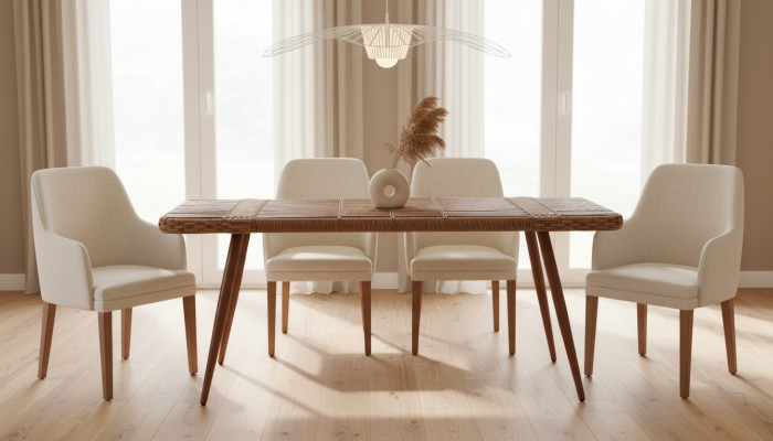 Couchtisch Braun Luxus  Moderner Design stilvoll Rattan Kaffeetisch Hochwertig
