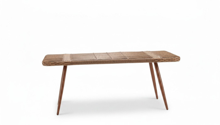 Couchtisch Braun Luxus  Moderner Design stilvoll Rattan Kaffeetisch Hochwertig