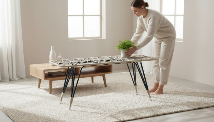Couchtisch Luxus Grau Rattan Moderner Design stilvoll Kaffeetisch Hochwertig