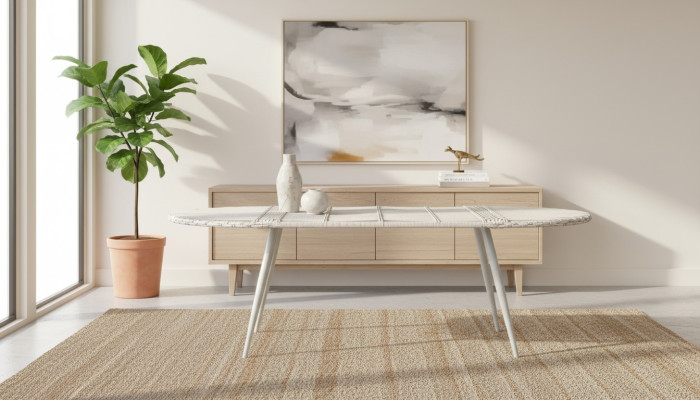 Couchtisch Weiß Luxus Hochwertig Rattan Moderner Design stilvoll Kaffeetisch
