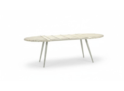 Couchtisch Weiß Luxus Hochwertig Rattan Moderner Design stilvoll Kaffeetisch