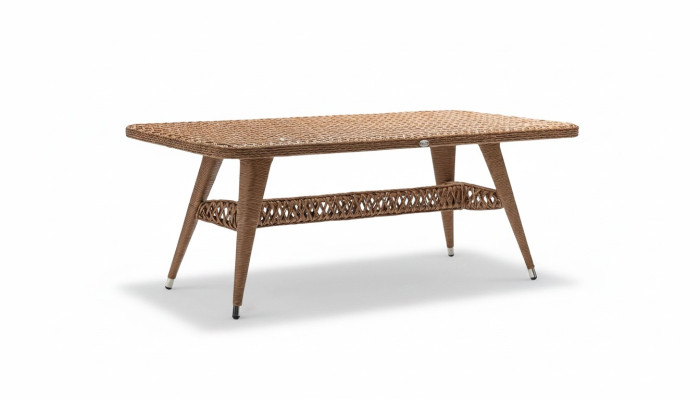Couchtisch Rattan Luxus Hochwertig Moderner Design stilvoll Kaffeetisch Braun