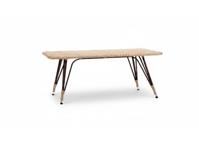 Couchtisch Rattan Beige Luxus Hochwertig Moderner Design stilvoll Kaffeetisch