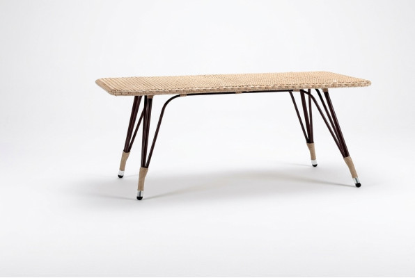 Couchtisch Rechteckig Rattan Braun Luxus Hochwertig Moderner Design stilvoll