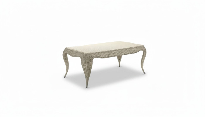Couchtisch Terrasse Rechteckig Luxus Moderner Grau Rattan Design Kaffeetisch