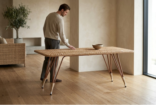 Couchtisch Hochwertig Rechteckig Luxus Moderner Braun Terrasse Rattan Möbel