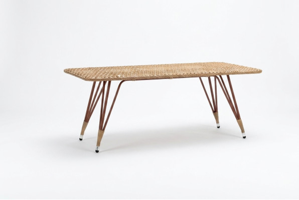 Couchtisch Hochwertig Rechteckig Luxus Moderner Braun Terrasse Rattan Möbel