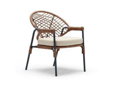 Stuhl  Hochwertig Terrasse Braun Luxus Modern Stühle stilvoll Rattan Stil