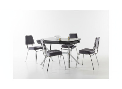 Esszimmer Set Garnitur Tisch 4x Stühle Design Modern Möbel Luxus Esstisch