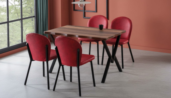 Esszimmer Set Hochwertig Garnitur Tisch 4x Stühle Design Modern Möbel Braun