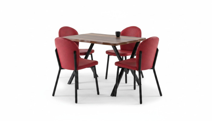 Esszimmer Set Hochwertig Garnitur Tisch 4x Stühle Design Modern Möbel Braun