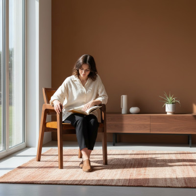 Stuhl Braun Design Wohnzimmer Esszimmer Holz Stühle Polster Hochwertig Möbel