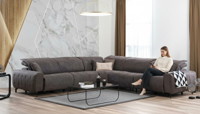 Ecksofa Wohnlandschaft Eckcouch Ecklounge Polsterecke Design Sofa Couch Garnitur